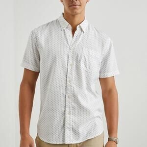 RAILS Fairfax Short Sleeve Button-Down Shirt Sz XXL White Patterned 100% Cotton
